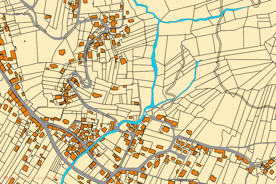 Mappa catastale del centro di Artegna: particelle e fabbricati, cartografia Agenzia delle Entrate