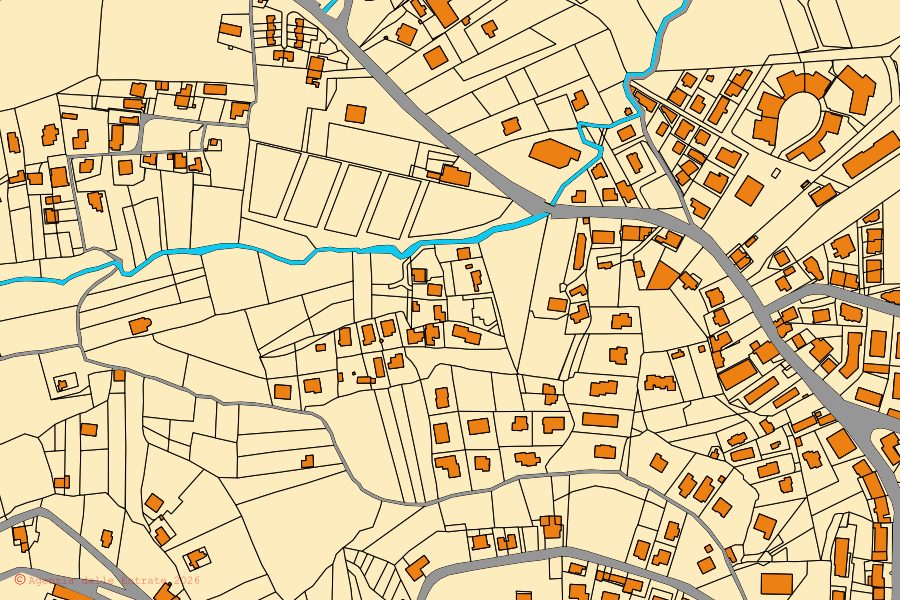 Mappa catastale del centro di Artena: particelle e fabbricati, cartografia Agenzia delle Entrate