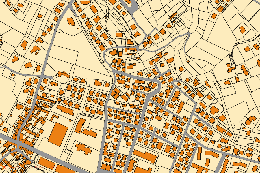 Mappa catastale del centro di Arzignano: particelle e fabbricati, cartografia Agenzia delle Entrate
