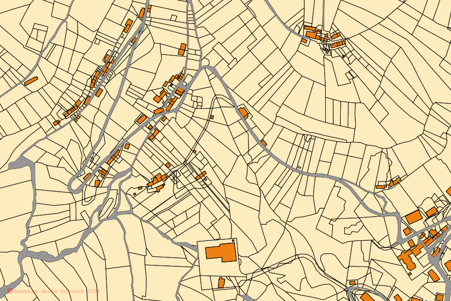 Mappa catastale del centro di Asiago: particelle e fabbricati, cartografia Agenzia delle Entrate