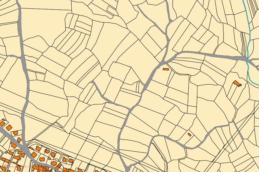 Mappa catastale del centro di Assolo: particelle e fabbricati, cartografia Agenzia delle Entrate