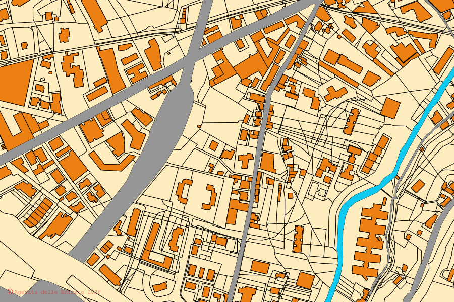 Mappa catastale del centro di Atripalda: particelle e fabbricati, cartografia Agenzia delle Entrate