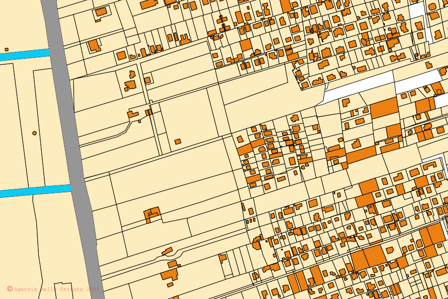 Mappa catastale del centro di Augusta: particelle e fabbricati, cartografia Agenzia delle Entrate