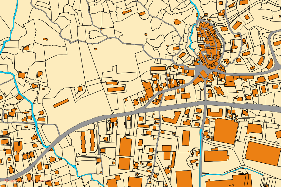 Mappa catastale del centro di Aulla: particelle e fabbricati, cartografia Agenzia delle Entrate