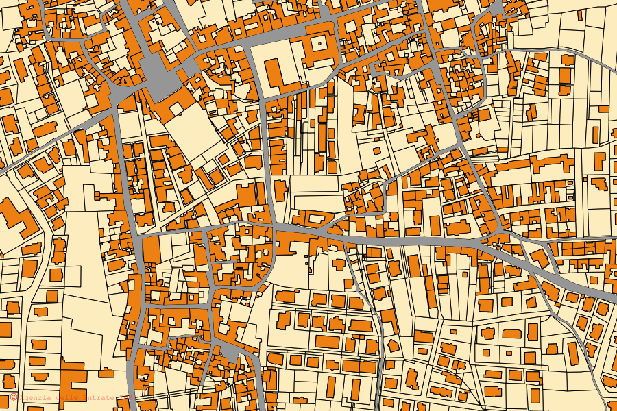 Mappa catastale del centro di Avella: particelle e fabbricati, cartografia Agenzia delle Entrate