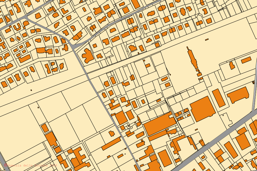 Mappa catastale del centro di Avezzano: particelle e fabbricati, cartografia Agenzia delle Entrate