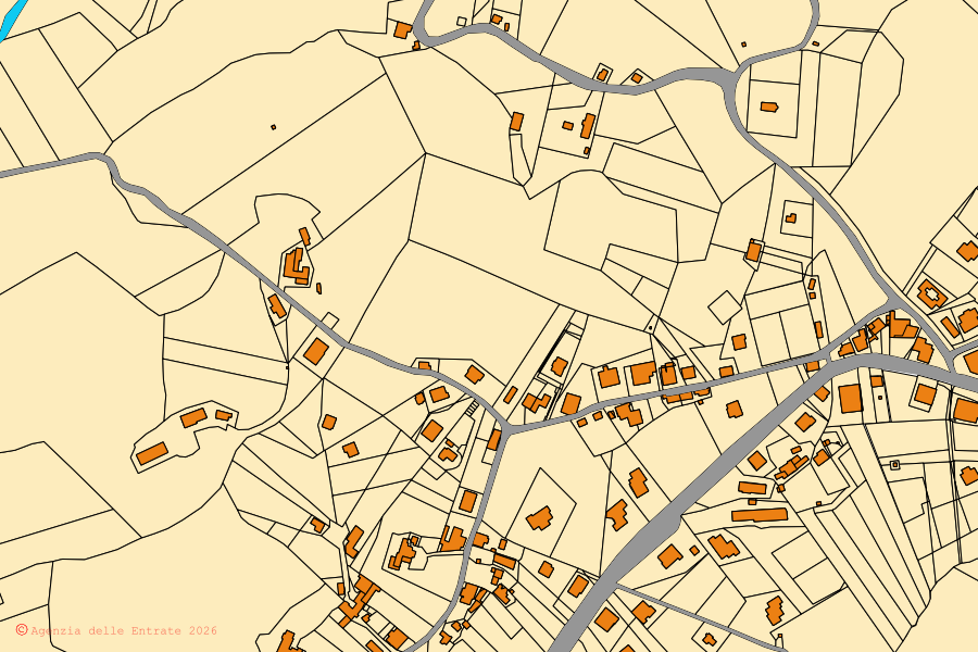 Mappa catastale del centro di Avigliano Umbro: particelle e fabbricati, cartografia Agenzia delle Entrate