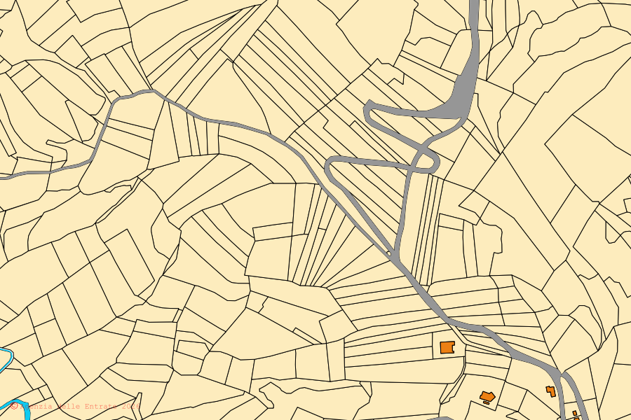 Mappa catastale del centro di Avolasca: particelle e fabbricati, cartografia Agenzia delle Entrate