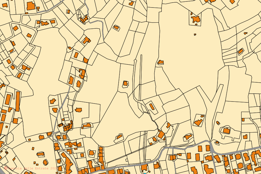 Mappa catastale del centro di Bacoli: particelle e fabbricati, cartografia Agenzia delle Entrate