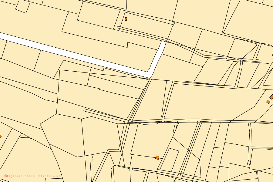 Mappa catastale del centro di Badesi: particelle e fabbricati, cartografia Agenzia delle Entrate