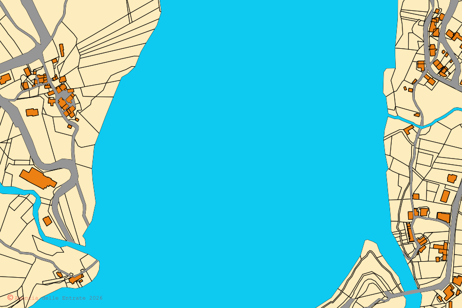Mappa catastale del centro di Badia Tedalda: particelle e fabbricati, cartografia Agenzia delle Entrate