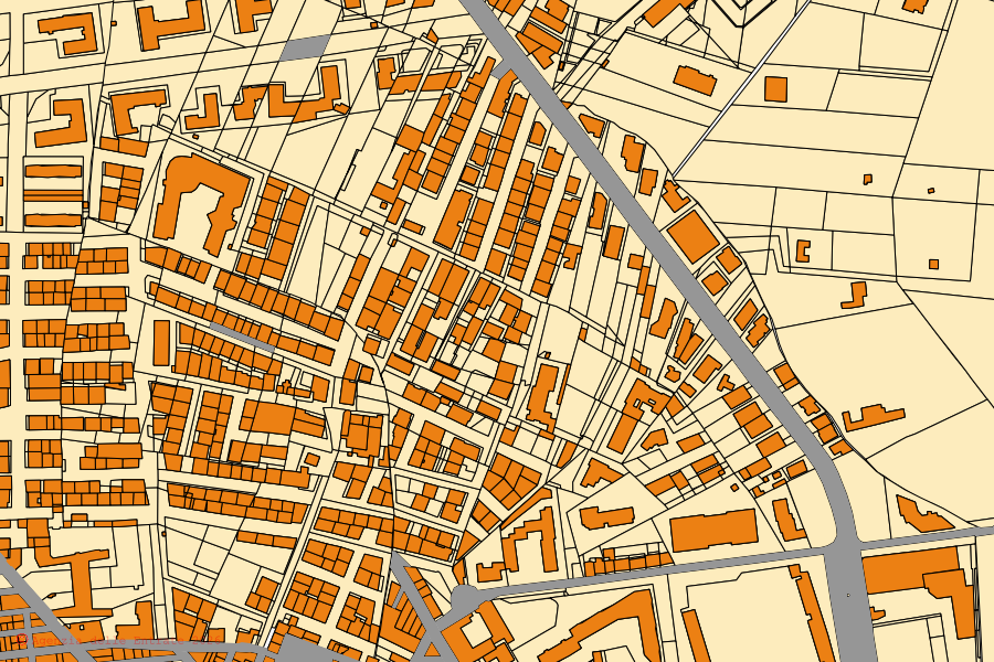 Mappa catastale del centro di Bagheria: particelle e fabbricati, cartografia Agenzia delle Entrate