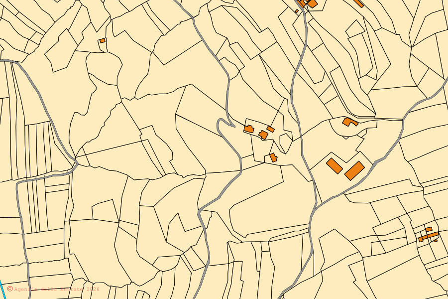 Mappa catastale del centro di Bagnasco: particelle e fabbricati, cartografia Agenzia delle Entrate