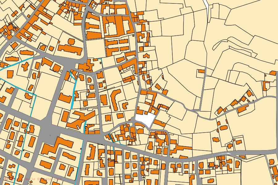 Mappa catastale del centro di Bagnatica: particelle e fabbricati, cartografia Agenzia delle Entrate