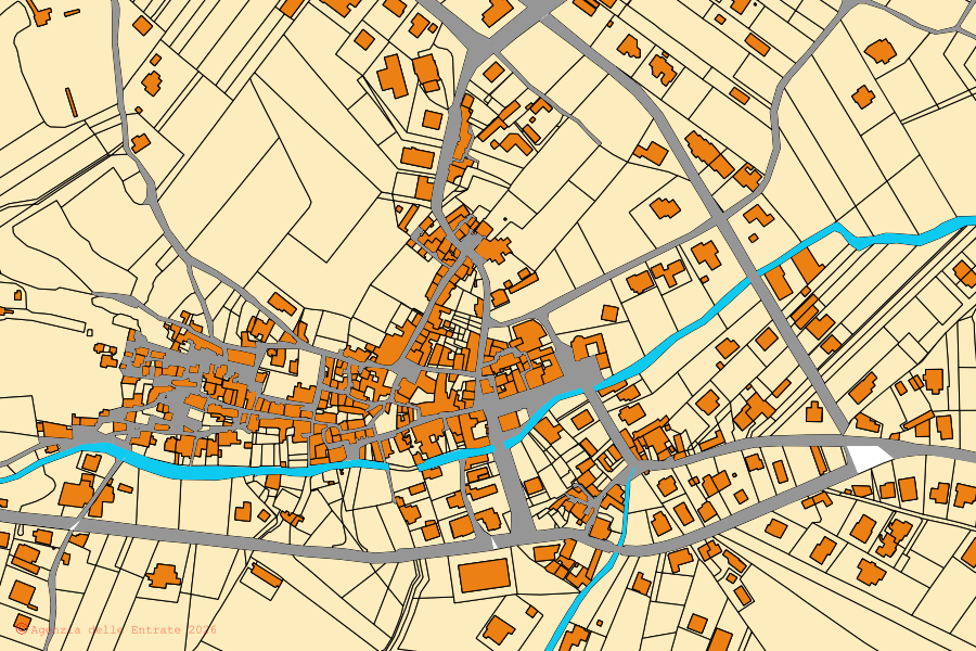 Mappa catastale del centro di Baia e Latina: particelle e fabbricati, cartografia Agenzia delle Entrate