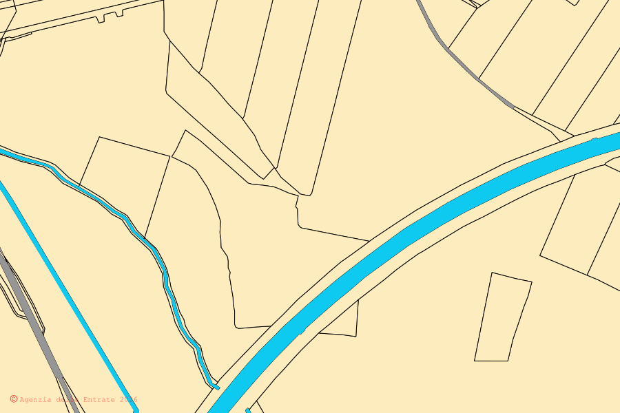 Mappa catastale del centro di Balocco: particelle e fabbricati, cartografia Agenzia delle Entrate
