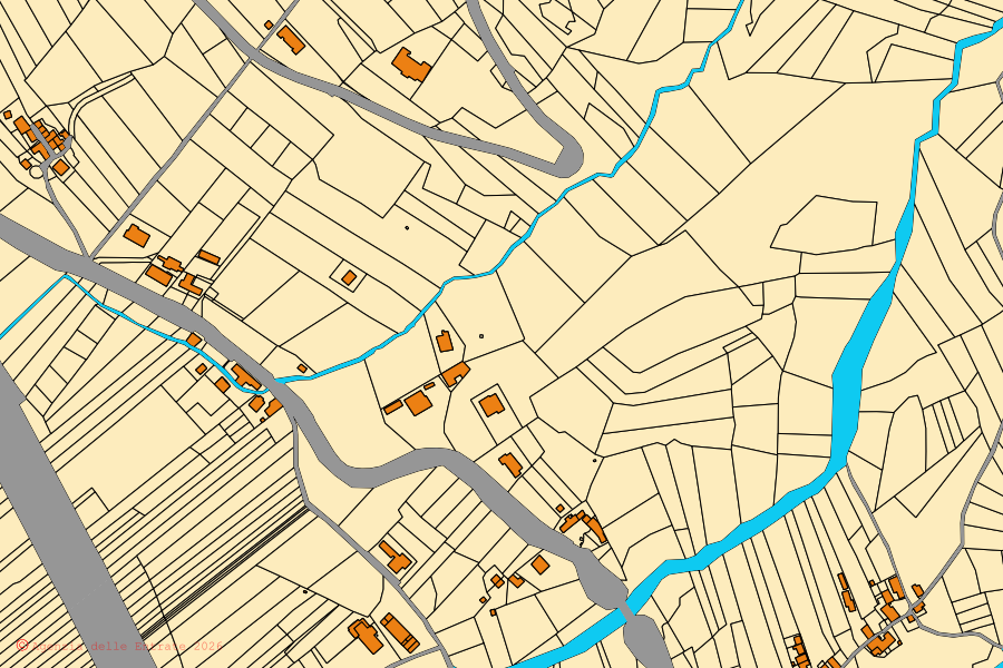 Mappa catastale del centro di Balsorano: particelle e fabbricati, cartografia Agenzia delle Entrate