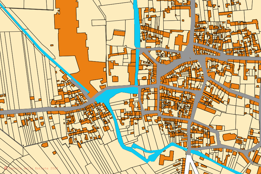 Mappa catastale del centro di Balzola: particelle e fabbricati, cartografia Agenzia delle Entrate