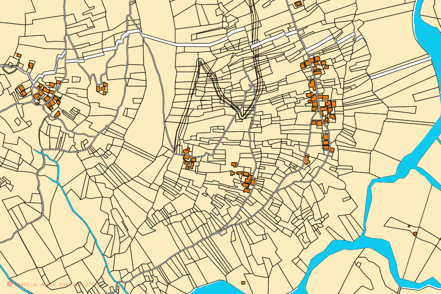Mappa catastale del centro di Bannio Anzino: particelle e fabbricati, cartografia Agenzia delle Entrate