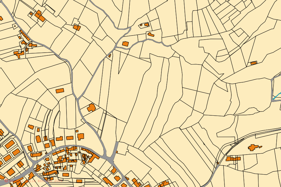 Mappa catastale del centro di Baone: particelle e fabbricati, cartografia Agenzia delle Entrate