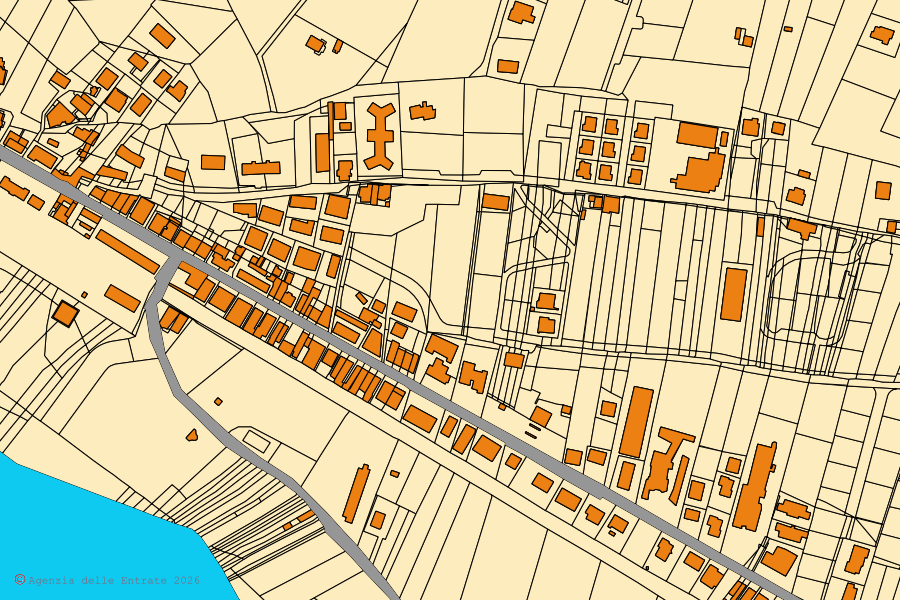 Mappa catastale del centro di Baragiano: particelle e fabbricati, cartografia Agenzia delle Entrate