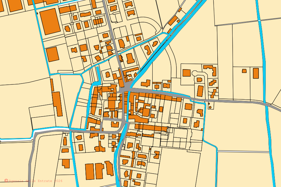 Mappa catastale del centro di Barbata: particelle e fabbricati, cartografia Agenzia delle Entrate