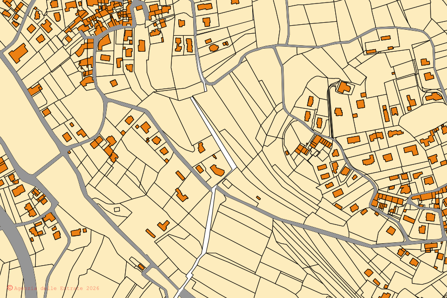 Mappa catastale del centro di Bardello con Malgesso e Bregano: particelle e fabbricati, cartografia Agenzia delle Entrate