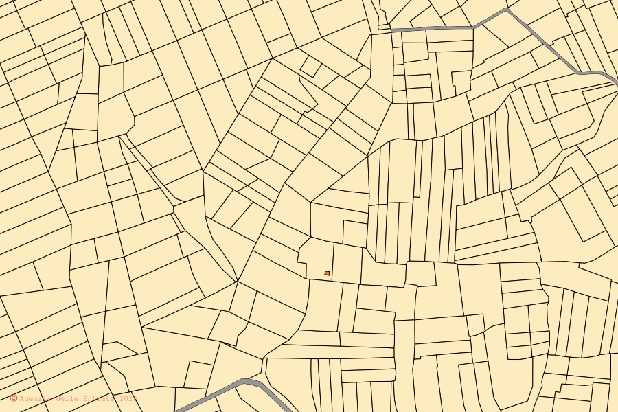 Mappa catastale del centro di Barengo: particelle e fabbricati, cartografia Agenzia delle Entrate