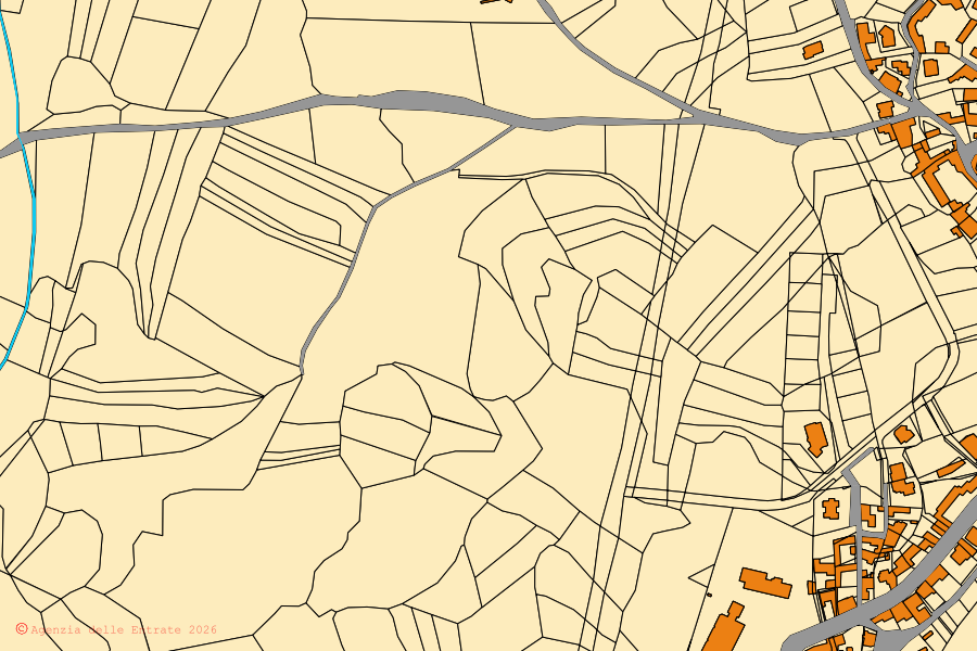 Mappa catastale del centro di Baressa: particelle e fabbricati, cartografia Agenzia delle Entrate