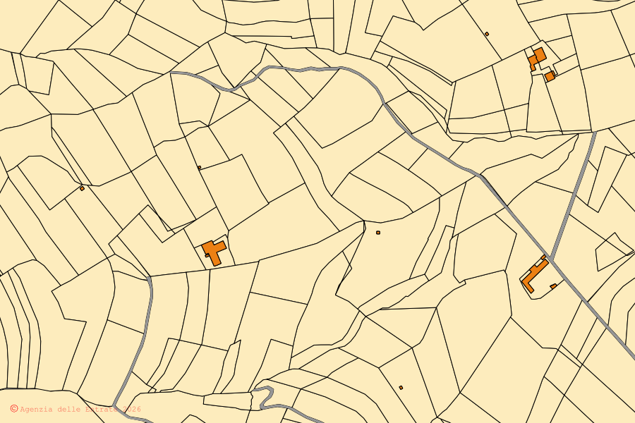 Mappa catastale del centro di Barolo: particelle e fabbricati, cartografia Agenzia delle Entrate