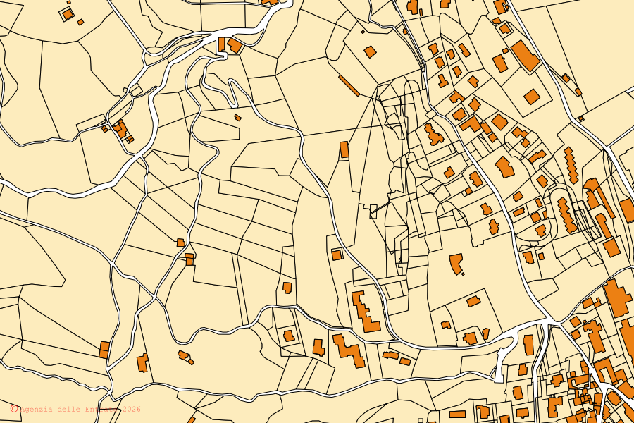Mappa catastale del centro di Barzio: particelle e fabbricati, cartografia Agenzia delle Entrate