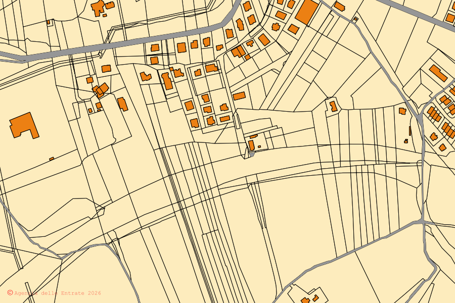 Mappa catastale del centro di Basciano: particelle e fabbricati, cartografia Agenzia delle Entrate