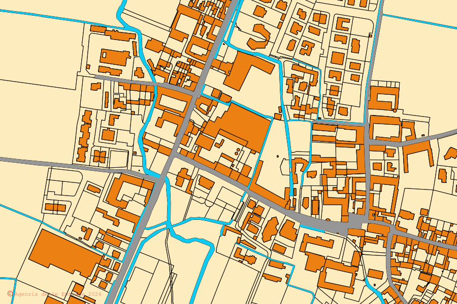 Mappa catastale del centro di Bassano Bresciano: particelle e fabbricati, cartografia Agenzia delle Entrate