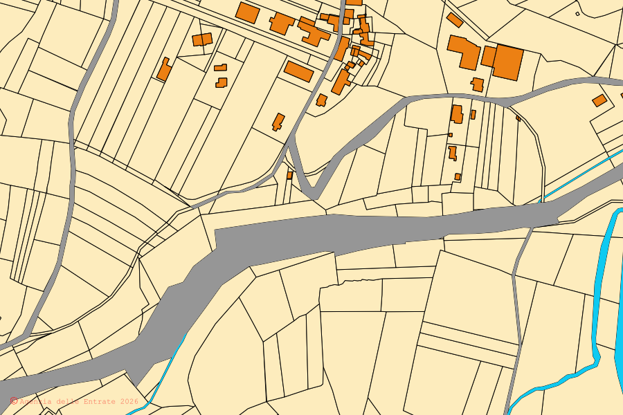 Mappa catastale del centro di Bastia Mondovì: particelle e fabbricati, cartografia Agenzia delle Entrate
