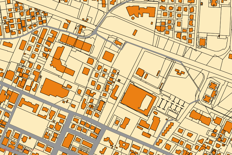 Mappa catastale del centro di Bastia Umbra: particelle e fabbricati, cartografia Agenzia delle Entrate
