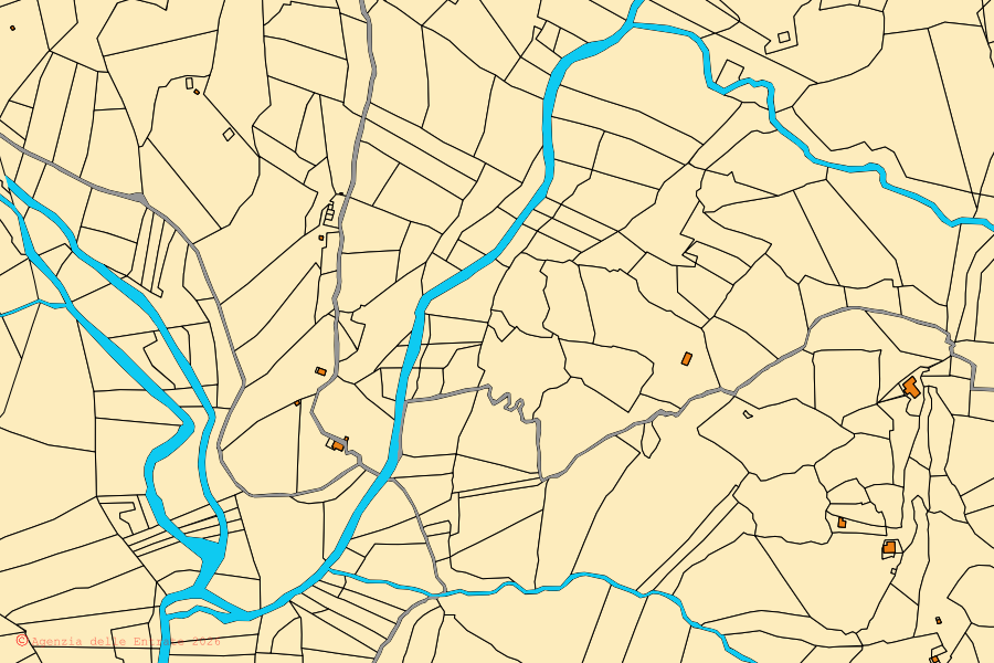 Mappa catastale del centro di Bellegra: particelle e fabbricati, cartografia Agenzia delle Entrate