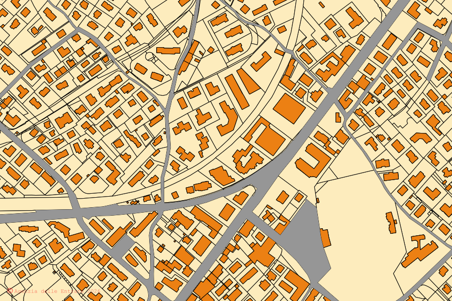 Mappa catastale del centro di Belluno: particelle e fabbricati, cartografia Agenzia delle Entrate