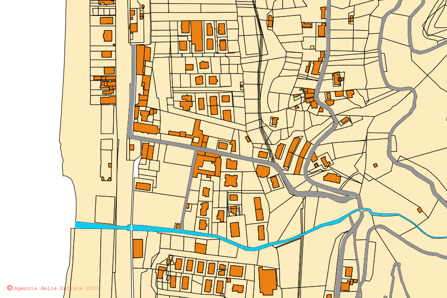 Mappa catastale del centro di Belmonte Calabro: particelle e fabbricati, cartografia Agenzia delle Entrate