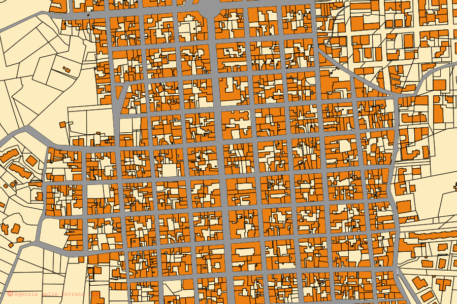 Mappa catastale del centro di Belpasso: particelle e fabbricati, cartografia Agenzia delle Entrate