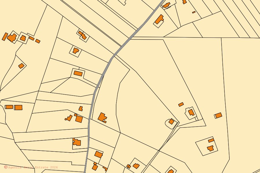 Mappa catastale del centro di Benevento: particelle e fabbricati, cartografia Agenzia delle Entrate