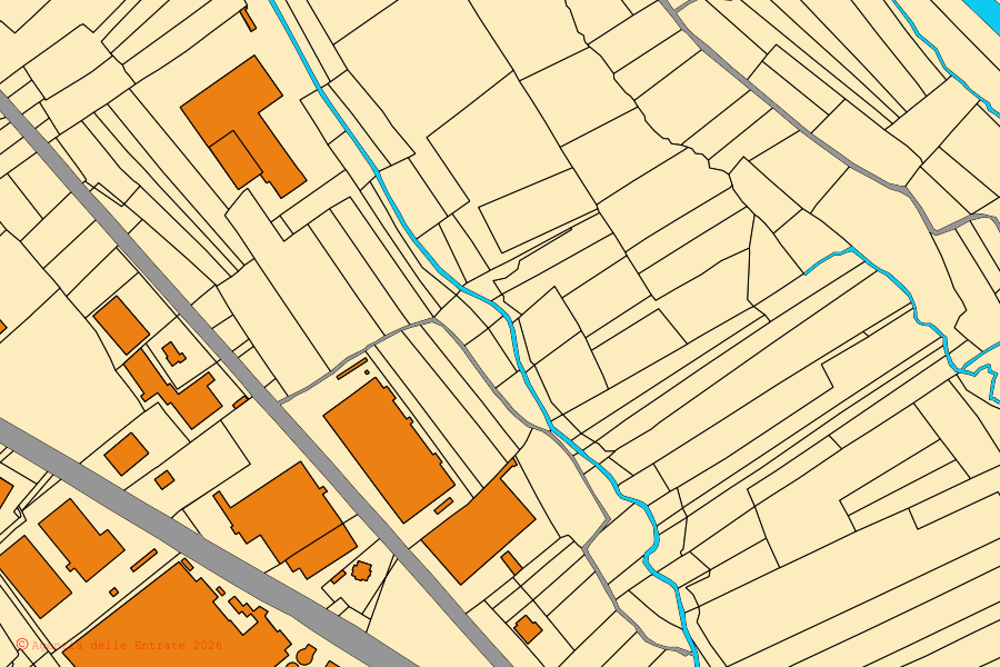 Mappa catastale del centro di Benna: particelle e fabbricati, cartografia Agenzia delle Entrate