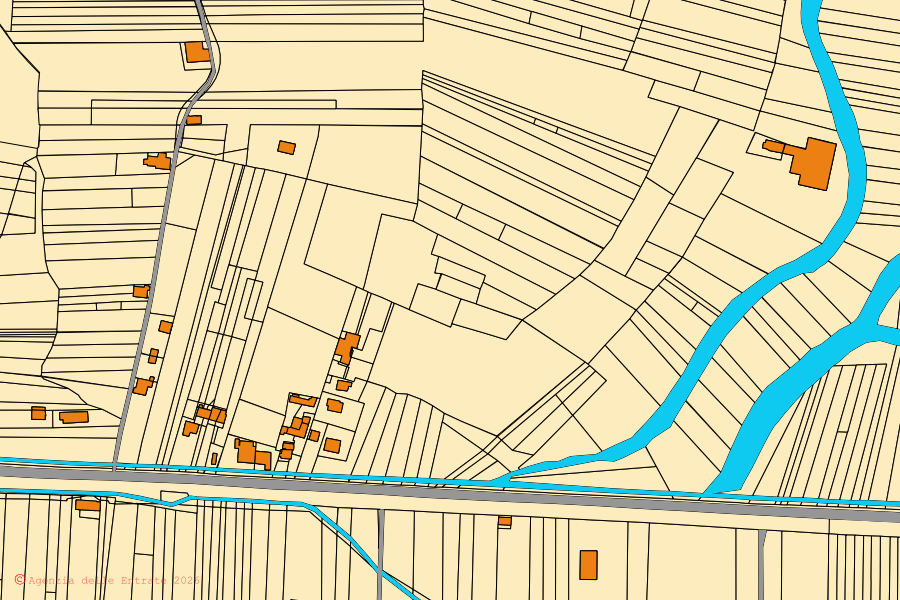 Mappa catastale del centro di Berbenno di Valtellina: particelle e fabbricati, cartografia Agenzia delle Entrate