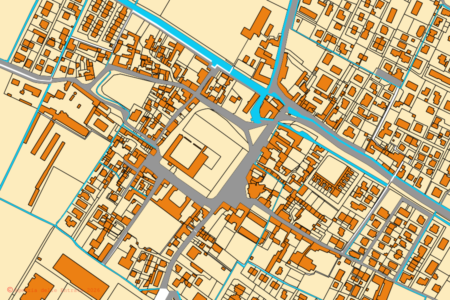 Mappa catastale del centro di Bereguardo: particelle e fabbricati, cartografia Agenzia delle Entrate