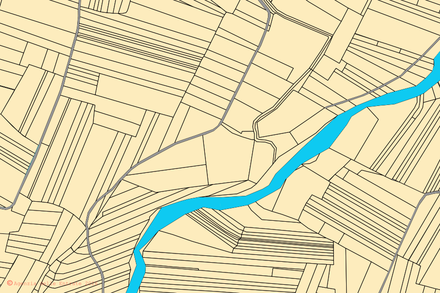 Mappa catastale del centro di Bergamasco: particelle e fabbricati, cartografia Agenzia delle Entrate