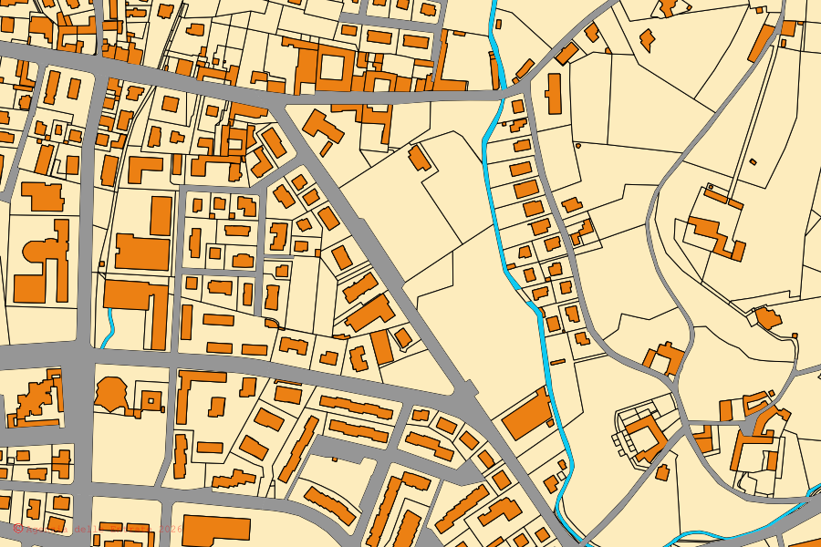 Mappa catastale del centro di Bergamo: particelle e fabbricati, cartografia Agenzia delle Entrate