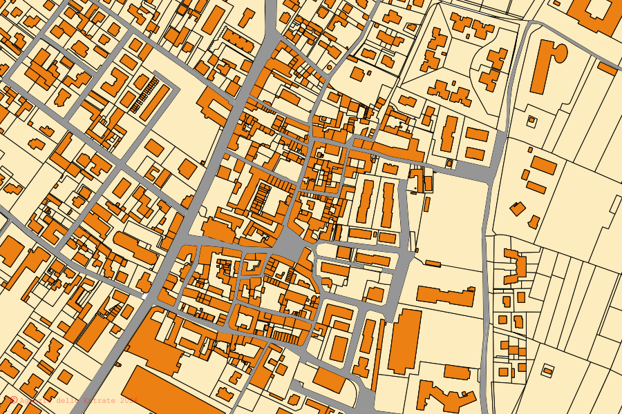 Mappa catastale del centro di Bernareggio: particelle e fabbricati, cartografia Agenzia delle Entrate