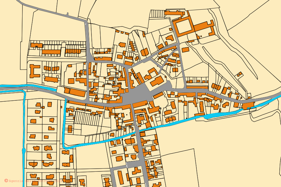 Mappa catastale del centro di Bertonico: particelle e fabbricati, cartografia Agenzia delle Entrate