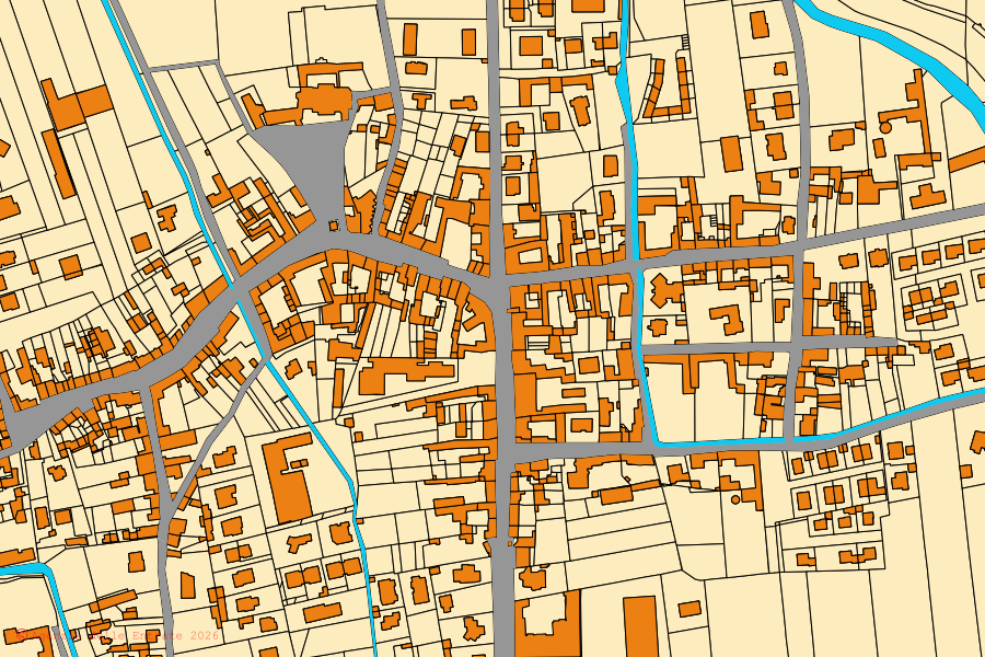 Mappa catastale del centro di Biandrate: particelle e fabbricati, cartografia Agenzia delle Entrate