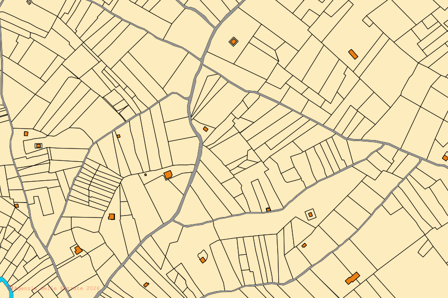Mappa catastale del centro di Biccari: particelle e fabbricati, cartografia Agenzia delle Entrate