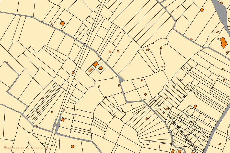 Mappa catastale del centro di Binetto: particelle e fabbricati, cartografia Agenzia delle Entrate